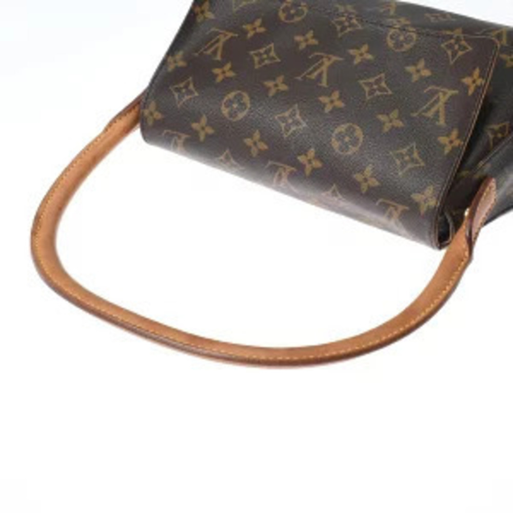 Louis Vuitton Shoulder Leather Canvas Monogram Bag Brown Shoulder Looping